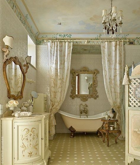 Old Money House, Unique Bedroom Design, French Apartment, Bathtub Design, Mansion Interior, Bathroom Inspo, Bathroom Wallpaper, Aesthetic Bedroom, Dream House Decor