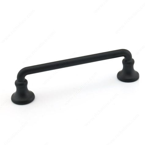 Traditional Metal Pull - 0874 - Richelieu Hardware Black Cabinet Hardware, Black Cabinet, Traditional Cabinets, Cabinet Hardware Pulls, Handle Cabinet, Black Cabinets, Cabinet And Drawer Pulls, Kitchen Cabinets In Bathroom, Classic Metal