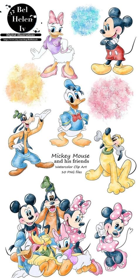 Iphone Wallpaper Disney, Friends Watercolor, Mickey Mouse Clipart, Mickey Mouse Png, Minnie Mouse Drawing, Mouse Clipart, Mouse Png, Mickey Theme, Character Stickers