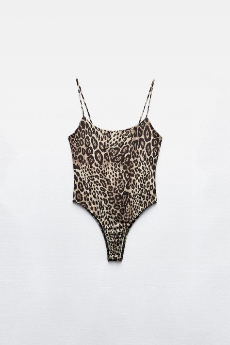 Animal Print Going Out Outfit, Tank Bodysuit Outfit, Leopard Bodysuit Outfit, Zara Shopping, Leopard Print Bodysuit, Zara Spain, Zara Bodysuit, Animal Print Outfits, Outfit Zara