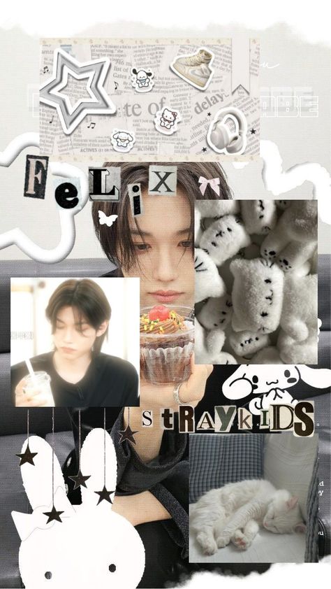 Felix wallpaper aesthetic 🌷🎧 Felix Cute Wallpaper, Felix Wallpaper Aesthetic, Wallpaper Aesthetic White, Felix Cute, Cool Kpop Wallpapers, Kids Collage, Straykids Wallpaper, Felix Wallpaper, Wallpaper For Phone