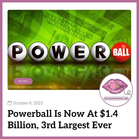 The Powerball lottery game is now at $1.4 billion after Wednesday night’s drawing didn’t produce a jackpot winner! 👀💰️🖤🍦 Get the scoop! #Powerball #Lottery #IceCreamConvos Lottery Winners Stories, Upcycled Organization, Powerball Lottery, Lottery Winners, Lottery Strategy, Mega Millions Jackpot, S Drawing, Jackpot Winners, Mega Millions