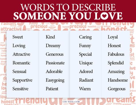 words to describe someone you love Kind Words To Describe Someone, Love Adjectives, Descriptive Words For People, Good Descriptive Words, Lie To Me Quotes, List Of Positive Words, Someone Quotes, Positive Adjectives, Words To Describe People