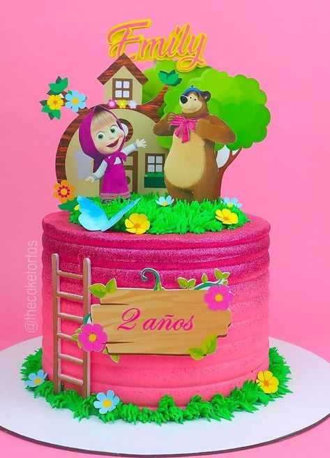 Marsha And The Bear Cake, Masha Birthday Cake, Masha Cake, Masha And The Bear Cake, Masha Bear, Birthday Greetings For Sister, Baby Shower Greetings, Marsha And The Bear, Birthday Cake Topper Printable