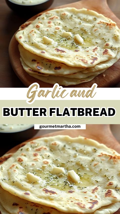 This soft, buttery flatbread infused with fragrant garlic is the perfect side for any meal. Easy to make and packed with flavor, it's ideal for dipping, pairing, or enjoying on its own! Don’t miss out on this delicious recipe! #GarlicFlatbread #ButterFlatbread #HomemadeBread #FlatbreadRecipe #EasyBaking #GarlicLovers #BreadLovers #SimpleRecipes #HomemadeFlatbread #QuickBreads Garlic Butter Flatbread Recipe, Garlic And Butter Flatbread Recipe, Garlic And Butter Flatbread, Garlic Flatbread Recipe, Quick Flatbread, Garlic Flatbread, Easy Flatbread Recipes, Easy Flatbread, Homemade Flatbread