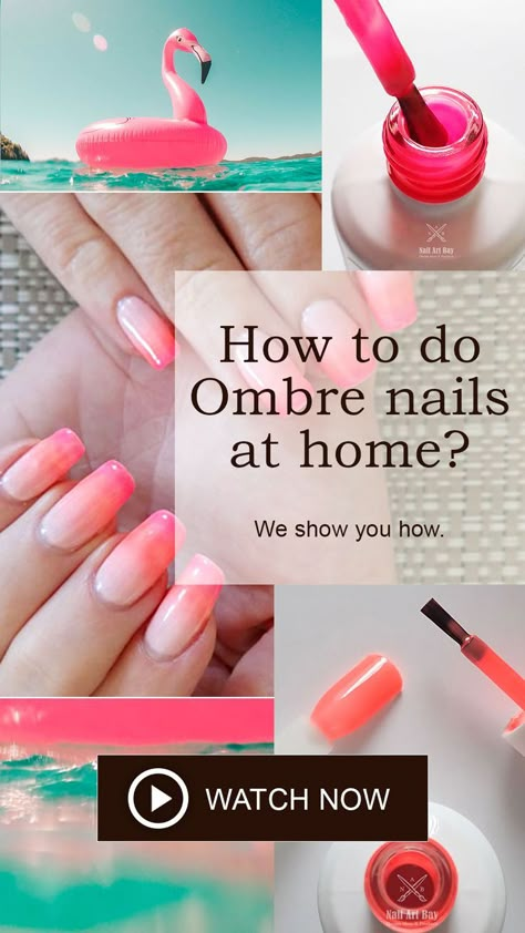 Diy Nail Ideas At Home, Cute Gel Nails Ombre, Diy Gel Ombre Nails, Diy Ombre Gel Nails Art Tutorials, How To Blend Gel Nail Polish, Gel Nails Diy Designs, Ombre Nail Techniques, Ombré Nails At Home, Gel Ombré Nails