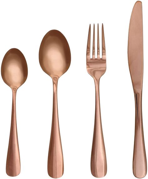 Copper Spoon, Copper Cutlery, Grey Marble Kitchen, Copper Flatware, Luxury Cutlery, Gold Cutlery Set, Gold Cutlery, Marble Kitchen, Silver Cutlery