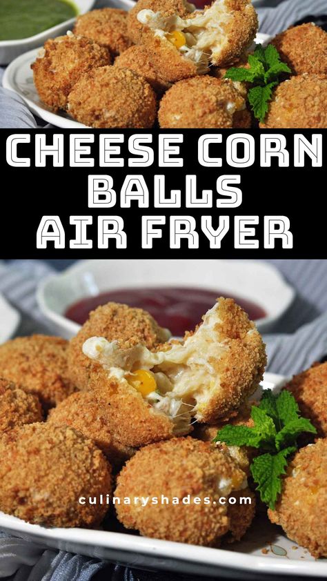 This is an easy cheese corn balls recipe for air fryer. Cheese Corn Balls, Corn Balls Recipe, Cheese Corn Balls Recipe, Corn Balls, Potato Cheese Balls, Recipe For Air Fryer, Cheese Corn, Corn Cheese, Cooking Competition