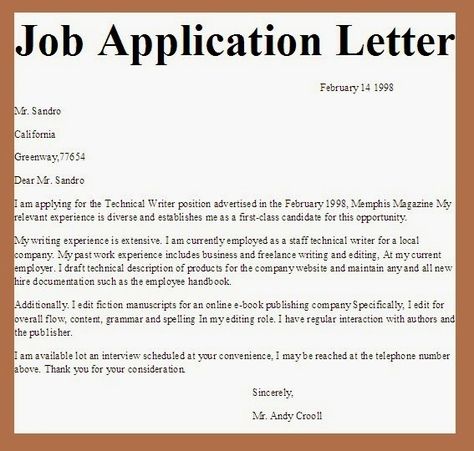 Simple Job Application Letter, Job Application Letter Format, Application Letter For Employment, Simple Application Letter, Job Application Sample, Job Application Letter Sample, Business Letter Example, Job Application Letter, Writing An Application Letter