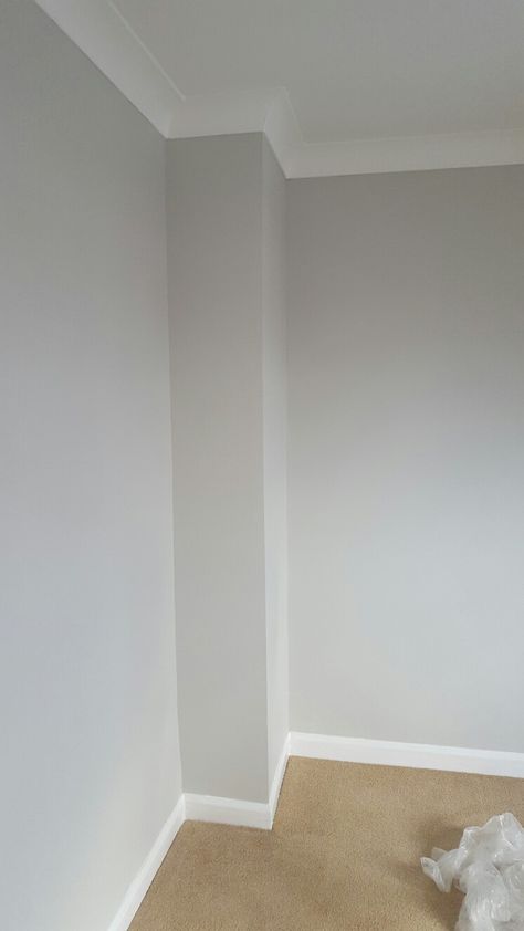 Hallway colour - dulux pebble shore More Dulux Pebble Shore, Dulux Grey, Grey Hallway, Hallway Paint, Hallway Colours, Dulux Paint, Hall Decor, Bedroom Paint, Living Room Diy