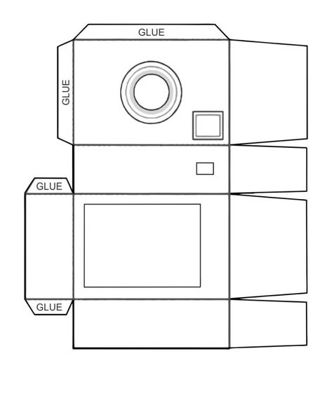 Camera Template Printable, Paper Camera Template, Camera Paper Craft, Hello Kitty Uno, Camera Template, Cardboard Camera, Paper Camera, Camera Crafts, Camera Diy