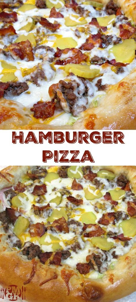 Sausage Pizza Recipe, Bacon Cheese Burger, Bacon Cheeseburger Pizza, Cheeseburger Pizza, Hamburger Pizza, Meat Pizza, Artisan Pizza, Homemade Hamburgers, Cheese Burger