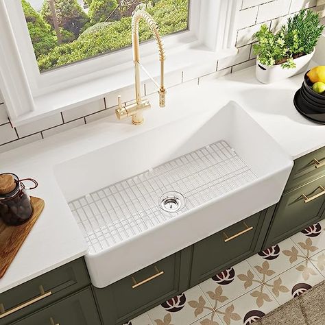 Apron Kitchen Sink, White Farmhouse Sink, Apron Front Kitchen Sink, Fireclay Farmhouse Sink, White Kitchen Sink, Farmhouse Kitchen Sink, Elegant Centerpiece, Apron Sink Kitchen, Farmhouse Apron