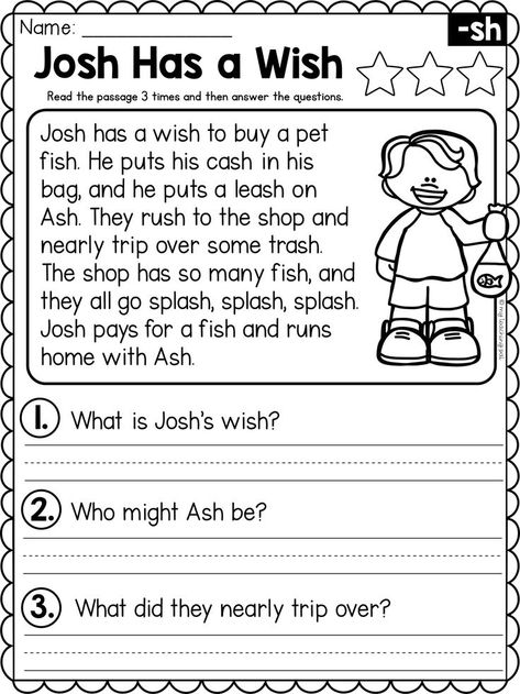 Digraph Reading Passages - Comprehension - Paper & Digital Distance Learning Worksheet Grade 1, Ingles Kids, Free Reading Comprehension Worksheets, 1st Grade Reading Worksheets, Phonics Reading Passages, First Grade Reading Comprehension, Grade 1 Reading, Reading Comprehension Kindergarten, Fluency Passages