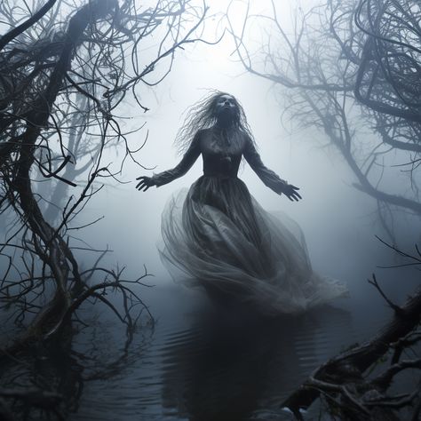 Banshee Astethic, Banshee Photoshoot, Banshee Folklore, Banshee Aesthetic Scream, Banshee Aesthetic Mythology, Banshee Aesthetic, Lost In Woods, Banshee Art, Stingy Jack