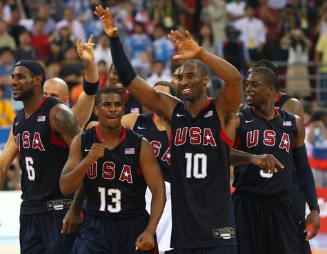 Lebron James, Chris Paul, Kobe Bryant and Dwyane Wade The Redeem Team, Lebron James Miami Heat, Olympic Basketball, Chris Bosh, Dwight Howard, Jason Kidd, The Last Dance, Basketball History, Summer Olympic Games