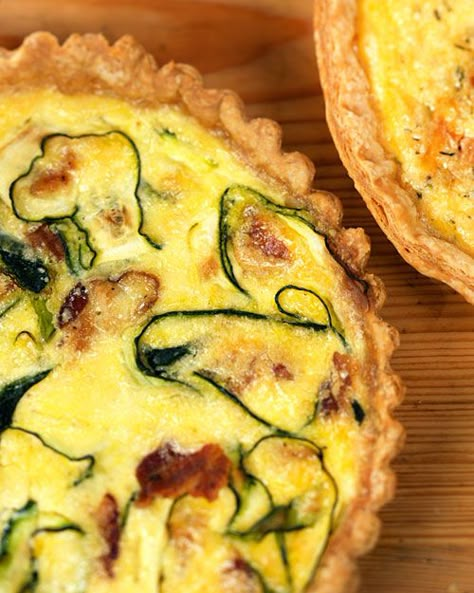 Bacon and Zucchini Quiche - Martha Stewart Recipes Zucchini Quiche Recipes, Low Carb Veggie, Bacon Zucchini, Zucchini Quiche, Enjoy Your Meal, Breakfast Quiche, Quiche Recipes, Bacon Cheese, Zucchini Recipes