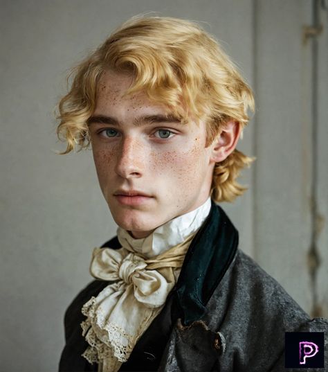 Meet the Victorian gentleman with a modern twist: blond hair, golden eyes, and charming freckles. With his timeless attire and unique features, he brings a touch of elegance to any era.   What can you create today?   🎩🌟 #AI #Art #PicassoAIArt 1800s Male Hairstyles, Royal Hairstyles Men, Victorian Man Wig, Victorian Mens Hairstyles, Old Fashioned Mens Hairstyles, Victorian Male Hairstyles, 1910s Mens Hair, Victorian Hairstyles Men, Victorian Era Aesthetic Men