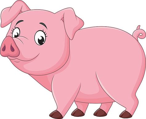 Pig Clipart, Happy Pig, Preschool Activities Toddler, Pig Decor, Wild Animals Pictures, Animal Portraits Art, Pig Cartoon, Barnyard Animals, Rabbit Cartoon