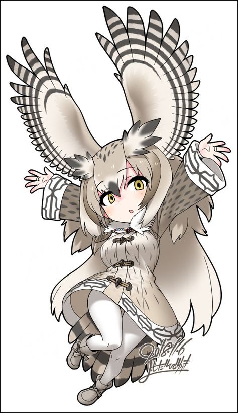 Conceptual Artwork, Owl Girl, Monster Girl Encyclopedia, Body Tutorial, Demi Human, Snow Owl, Kemono Friends, Ange Demon, Chibi Girl