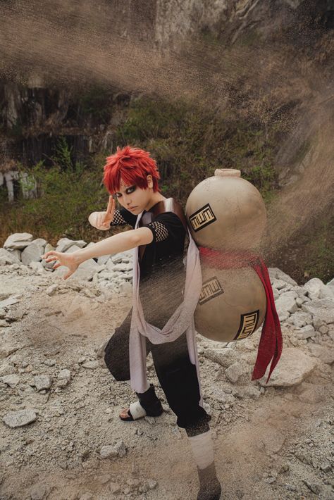 Gara Cosplay, Naruto Halloween Costumes, Gaara Fanart, Gaara Cosplay, Sasuke Cosplay, Gravity Falls Dipper, Naruto Uzumaki Hokage, Cosplay Naruto, Naruto Gaara