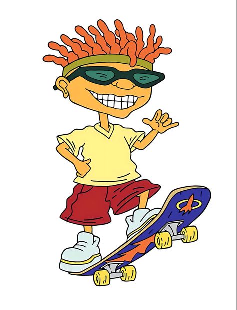 Otto Rocket Power Tattoo, 90s Nickelodeon Cartoons Tattoo, Rocket Power Tattoo, 90 Cartoon Characters, Rocket Power Characters, Rocket Power Cartoon, Rugrats Tattoo Ideas, 2000 Cartoon Characters, Nickelodeon Tattoos