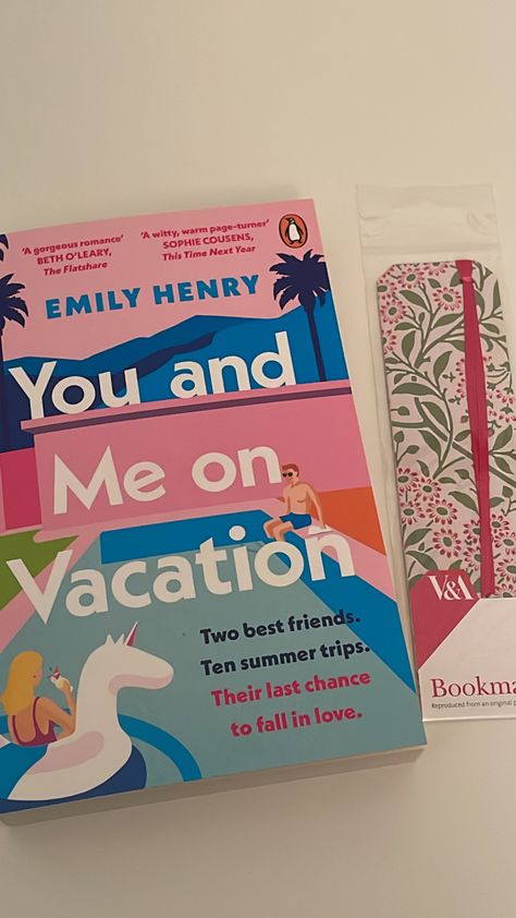 books book emily henry bookmark you and me on vacation You And Me On Vacation Book, You And Me On Vacation Book Aesthetic, You And Me On Vacation, Story Books Aesthetic, Books To Read On Vacation, Reading Playlist, Summer Tbr, Henry Emily, Romcom Books