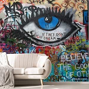 Graffiti Wall Mural, Custom Photo Wallpaper, Eyes Wallpaper, Custom Murals, Wall Mural Wallpaper, Graffiti Wallpaper, Forest Wallpaper, Graffiti Wall, Graffiti Lettering