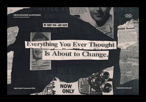 Newspaper Textures, Newspaper Collage, Newspaper Clippings, Typography Artwork, Cool Typography, Vintage Newspaper, Newspaper Design, Adobe Photoshop Elements, Editing Inspiration