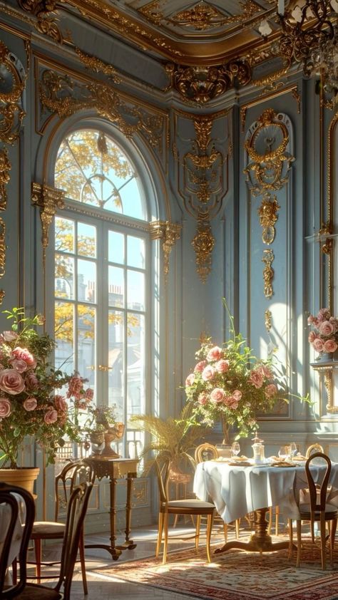 Belle Epoque Interior, Regency Decor Interior Design, Bridgerton Interior Design, Best Greige Paint, Best Greige, Fuller Lips Naturally, Tea Room Decor, Tree Restaurant, Greige Paint