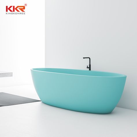 KKR Light Blue Bathroom Freestanding colorful solid surface bathtub KKR bathtub is made of high quality acrylic solid surface which is a kind of renewable and recoverable material. If scratched or damaged, it could be joined seamlessly. Besides, its water absorption rate is nearly zero. #solidsurfacebathtub #stoneresinbathtub #bathtubs #showertub #bathroomtubs #freestandingbathtub #bathtub Color Bathtub, Light Blue Bathroom, Master Bath Renovation, Bathroom Freestanding, Bath Renovation, Bathroom Tub, Freestanding Bathtub, Freestanding Tub, Blue Bathroom