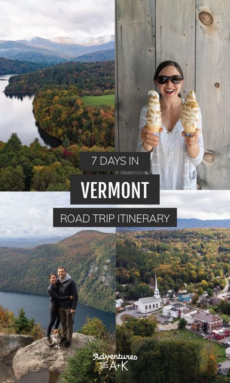 7 Day Vermont Road Trip Itinerary | Adventures of A+K Vermont Road Trip, Vermont Trip, Fall Foliage Trips, Fall Foliage Road Trips, Vermont Travel, Vermont Vacation, Vermont Fall, New England Trip, England Road Trip