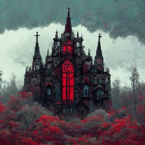 Horror Castle Aesthetic, Gothic Manor Art, Goth Mansion Exterior, Vampire House Aesthetic Exterior, Dark Castle Aesthetic Exterior, Minecraft Vampire Mansion, Vampire Castle Exterior, Goth Castle Minecraft, Vampire Castle Art