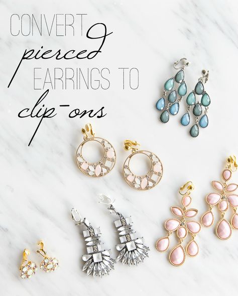 How to make clip on earrings from pierced earrings. So inexpensive and easy. Diy Clip On Earrings, Small Diamond Rings, Beautiful Diamond Earrings, Flawless Diamond, Geode Earrings, Platinum Earrings, How To Make Diy, White Gold Earrings, Crystal Stud Earrings