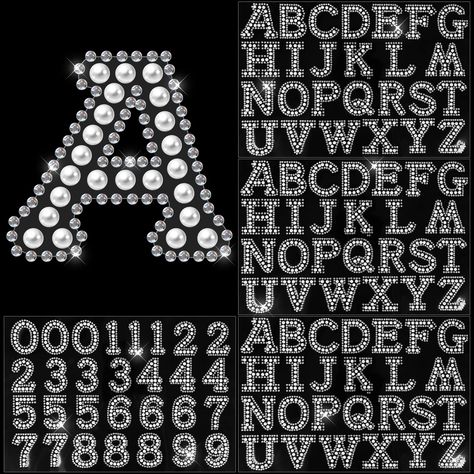 PRICES MAY VARY. Complete Alphabet and Numerals Set: Each set includes a full range of letters (A-Z) and numbers (0-9), totaling 78 letters and 29 numbers, all in a 2-inch size, giving you the creative freedom to spell out words, names, and special dates for all your decorating needs Exquisite Design and High-Quality Materials: Each character is meticulously adorned with high-quality imitation pearls and sparkling rhinestones, offering both a luxurious appearance and lasting durability to enhanc Sticker Letters, Rhinestone Alphabet, Alphabet Sticker, Glitter Number, Sticker Machine, Rhinestone Letters, Teaching Letters, Alphabet Stickers, Repair Clothes