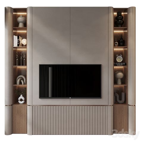 TV shelf 0765 - TV Wall - 3D model Tv Wall Office, Tv Buffet, Modern Tv Panel, Tv Wall Shelf, Tv Wall Cabinet, Office Tv Wall, Buffet Tv, Cabinet Tv, Office Tv Wall Design