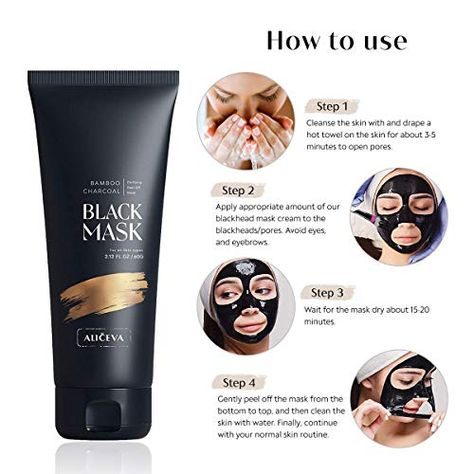 Aliceva Black Mask, Blackhead Remover Mask, Charcoal Peel Off Mask, Charcoal Mask, Charcoal Face Mask for All Skin Types with Brush - 2.12 FL.OZ / 60G Aliceva Blackhead Remover Mask✔MULTIFUNCTION: The blackhead remover mask can be used to remove blackheads or fine hairs from your forehead, nose, chin... Wash-off Masks #Wash-offMasks For more about the product https://www.ladiesbelle.com/products/aliceva-black-mask-blackhead-remover-mask-charcoal/ Black Charcoal Mask, Blackhead Remover Mask, Charcoal Peel Off Mask, Removes Blackheads, Black Head Remover Mask, Minimalist Skincare, To Remove Blackheads, Mask For Oily Skin, Best Charcoal