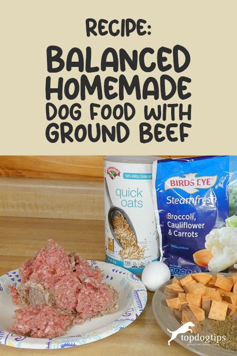 Dog Food With Ground Beef, Food With Ground Beef, Low Calorie Dog Food, Dog Treats Homemade Peanut Butter, Homemade Dog Food Vet Approved, High Protein Dog Food, Pet Recipes, Kitchen Hacks Food, Dog Biscuit