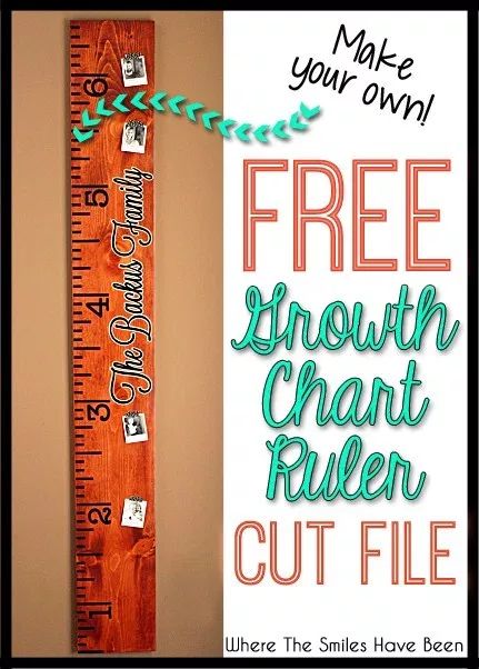 Growth Chart Ruler Diy, Diy Growth Chart, Growth Ruler, Kids Growth Chart, Wooden Ruler, Growth Charts, Growth Chart Ruler, Boy Diy, Free Silhouette