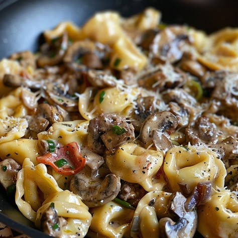 Philly Cheesesteak Tortellini Pasta Cheesesteak Tortellini, Frozen Pasta, Tortellini Recipes, Tortellini Pasta, Eat Beef, Philly Cheesesteak, Cheese Tortellini, Hearty Dinner, Philly Cheese Steak