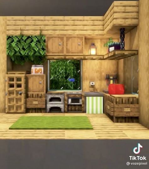 Minecraft Outdoor Decor, Villa Minecraft, Minecraft House Interior, Minecraft Kitchens, Case Minecraft, Minecraft Decoration, Rumah Minecraft Sederhana, Minecraft Kitchen Ideas, Minecraft Interior Design