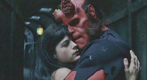 Hellboy And Liz, Hellboy Liz, Liz Sherman, Hellboy 2004, Hellboy Movie, Hellboy Art, Emotional Video, American Horror Story Coven, Movie Artwork