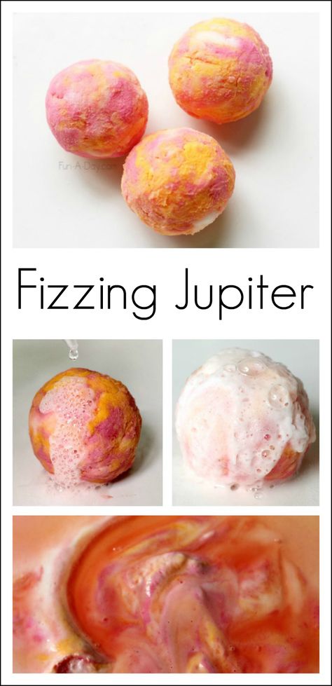 I love this awesome, fun science idea for a space theme - Fizzing Jupiter experiment - A fun educational idea for kids! Space Lessons, Space Preschool, Jupiter Planet, Space Unit, Outer Space Theme, Space Activities, Kid Experiments, Science Projects For Kids, Space Projects