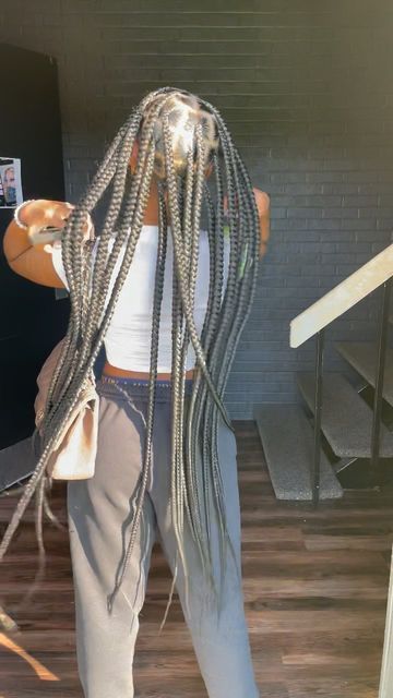 Large Knotless Thigh Length, Large Not Less Braids, Jumbo Knee Length Knotless Braids, Extra Long Jumbo Knotless Braids, Medium Knotless Thigh Length, Med Large Knotless Braids, Large Knotless Braids With Color, Long Jumbo Knotless Braids, Knotless Thigh Length