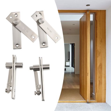 Description This door pivot hinge is a 360° rotating hidden height design and is easy to use. With its unique top and bottom linkage design structure, the door is supported by the bottom arm and floor instead of the door hinge. It can support heavier doors than normal butt hinges and is an ideal alternative to traditional door frame butt hinges. It can easily rotate around a central axis to help you create a stylish and edgy home. Application It is suitable for wooden doors, aluminum framed doors, cabinet doors, hidden doors, etc. with a weight of up to 330lbs. 2pcs Heavy Duty 360°Rotating Hidden Bookcase Hinges Secret Door Pivot Hinges UK Door Pivot Hinge Heavy Duty Hidden Bookcase Hinges Secret 360 Degree Shaft Stainless Steel Invisidoor Hinge    Description This door pivot hinge is a 36 Swivel Hinge Door, Swivel Door Hinge, Pivot Interior Door, Interior Pivot Door, Hidden Hinges Door, Hide A Door Ideas, Butler Door, Door Hinges Ideas, Invisible Doors Ideas