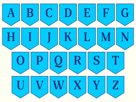 Printable Letters Printable Free, Diy Alphabet Letters, Old English Alphabet, Free Printable Banner Letters, Letters Printable, Printable Banner Letters, A Formal Letter, Free Printable Banner, Blue Letters