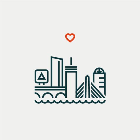 Boston by Aaron Bouvier Design Boston Skyline Tattoo, Boston Skyline Silhouette, Boston Tattoo, Skyline Tattoo, Boston Art, Boston Skyline, Skyline Silhouette, Boston Strong, Boston Marathon