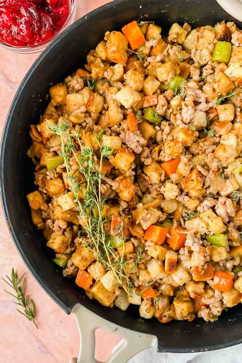 Stove Top Stuffing with Sausage Stove Top Sausage Stuffing, Stove Top Stuffing With Sausage, Homemade Stove, The Best Stuffing, Stuffing With Sausage, Stovetop Stuffing, Thanksgiving Stuffing Recipe, Best Stuffing Recipe, Stove Top Stuffing