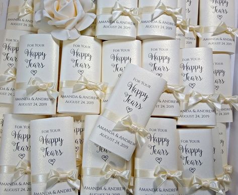 For Happy Tears Tissue Pack Elegant wedding favors | Etsy Tissues Wedding, Happy Tears Tissues Wedding, Tissue For Wedding Ceremony, Tissue Wedding Favors, Tissues For Wedding Guests, Happy Tears Wedding Tissues, Wedding Tissues, Tissue Pack, Inexpensive Wedding Favors