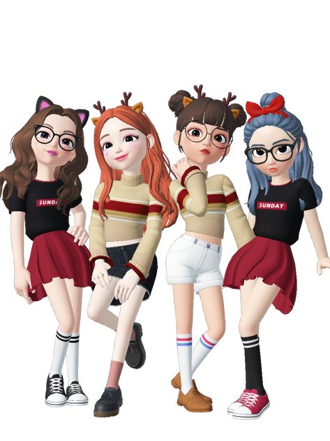 Zepeto Four Girls Cartoon, Backgrounds Room, Background Film, Raph Lauren, Disney Silhouette Art, Lovely Stickers, Girls Squad, Best Friend Images